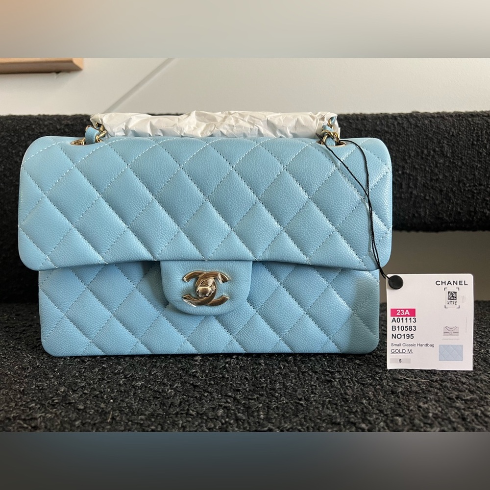 Chanel small classic in blue